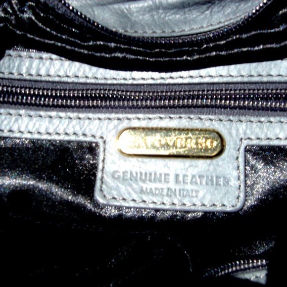 Gray Leather Handbag Capoverso Made In Italy - Picture 6 of 7